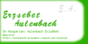 erzsebet aulenbach business card